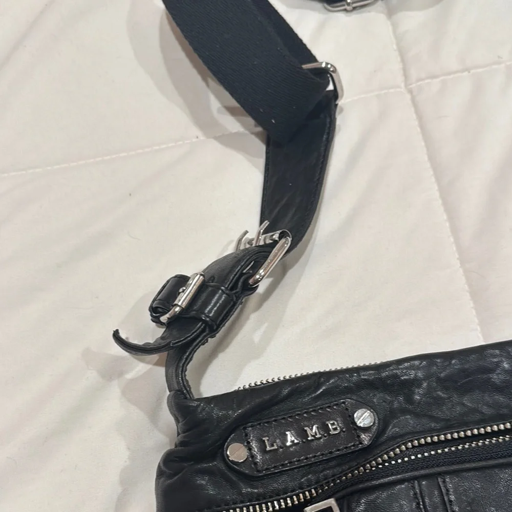 L.A.M.B. Black‎ Leather Crossbody Bag